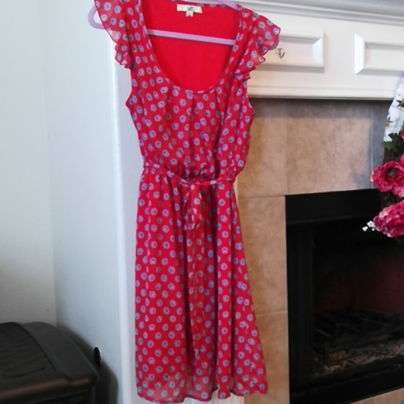 Ya Los Angeles Dresses & Skirts - Red with blue flowers Dress